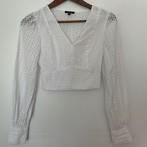 NWOT Eyelet details corset crop top with